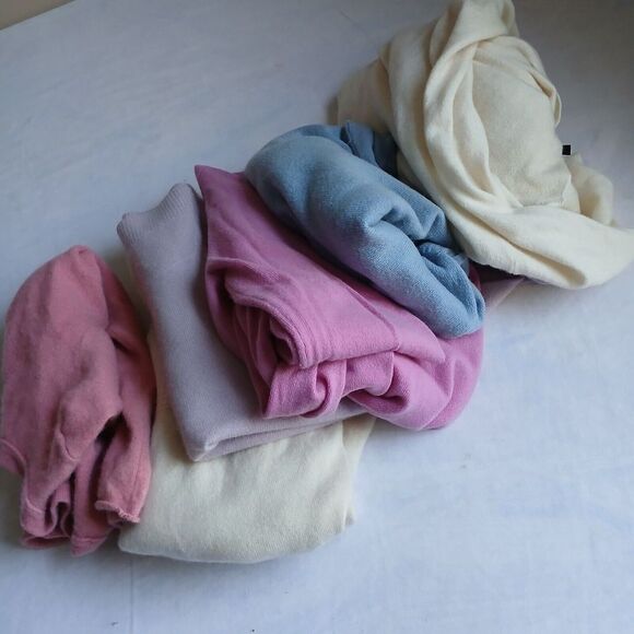 Cashmere Sweater Cutter Lot Of 8 100% Cashmere Arts Crafts Project Bundle Pastel - Picture 1 of 16